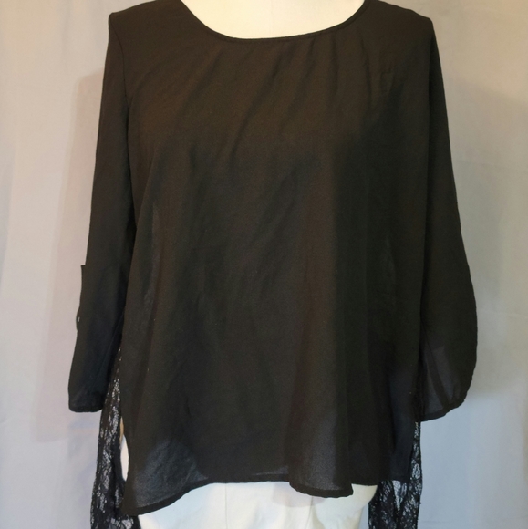 Black blouse with lace back - Picture 2 of 4